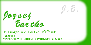 jozsef bartko business card